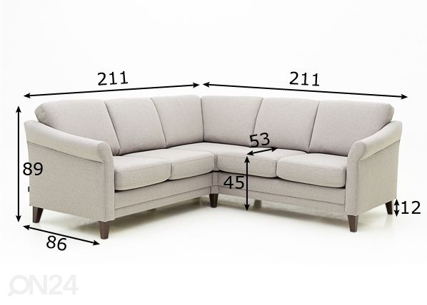 Угловой диван Linda размеры