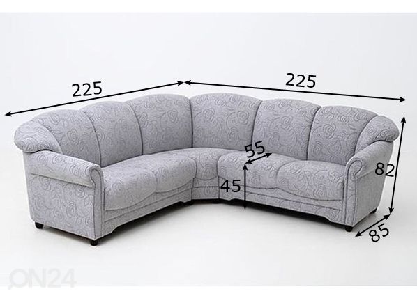 Угловой диван Malin размеры