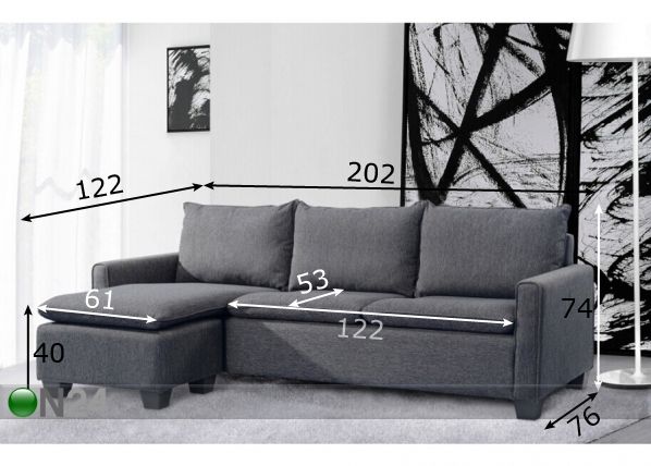 Угловой диван Martina размеры