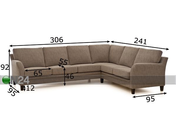 Угловой диван Otello размеры