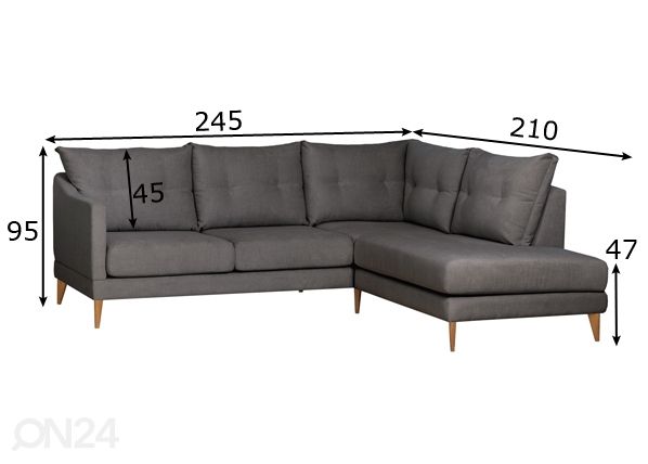 Угловой диван Paris размеры