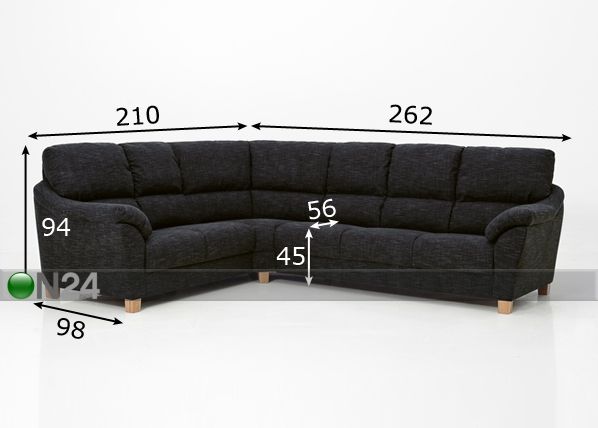 Угловой диван Prisma размеры