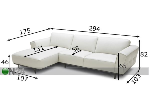 Угловой диван Richard размеры