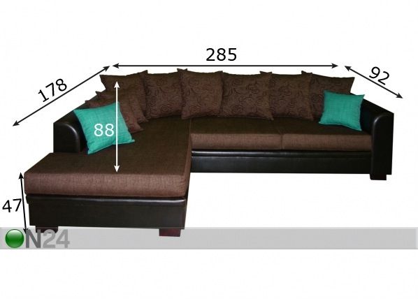 Угловой диван Riina размеры