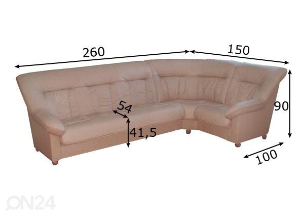 Угловой диван Spencer размеры