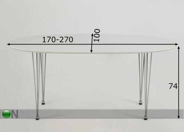 Удлиняемый обеденный стол Carina 100x170-270 cm размеры