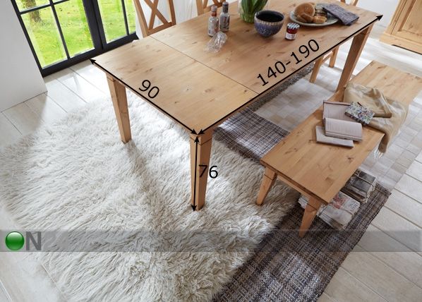 Удлиняемый обеденный стол Windsor 90x140-190 cm размеры
