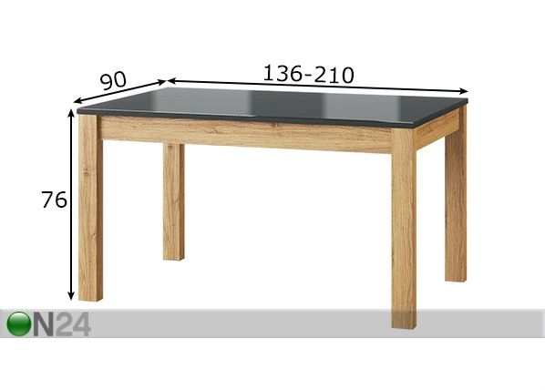 Удлиняющийся обеденный стол 136-210 cm размеры