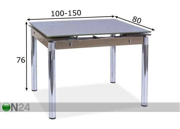 Удлиняющийся обеденный стол 80x100-150 cm размеры