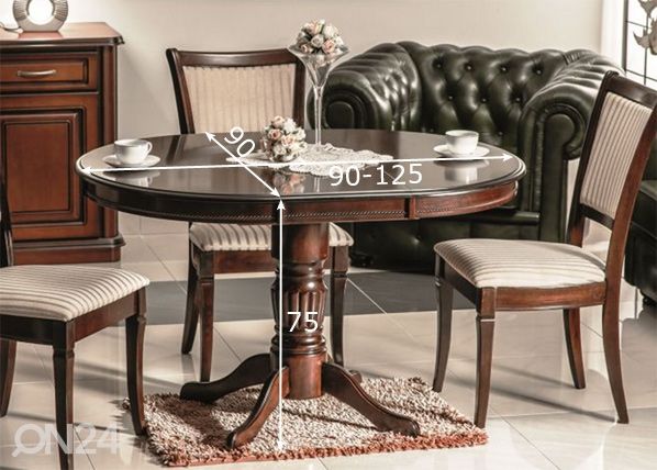 Удлиняющийся обеденный стол 90x90-125 cm размеры