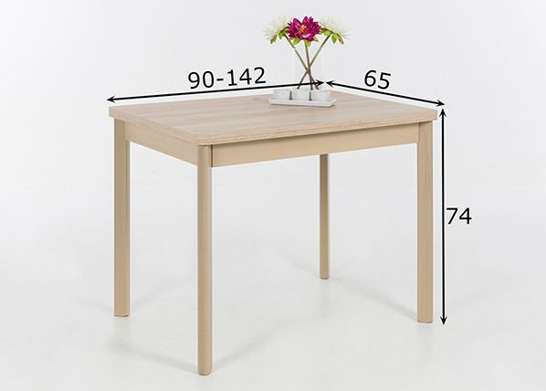 Удлиняющийся обеденный стол Bremen II 90-142x65 cm размеры