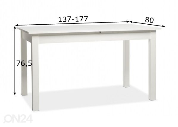 Удлиняющийся обеденный стол Coburg 137-177x80 cm размеры