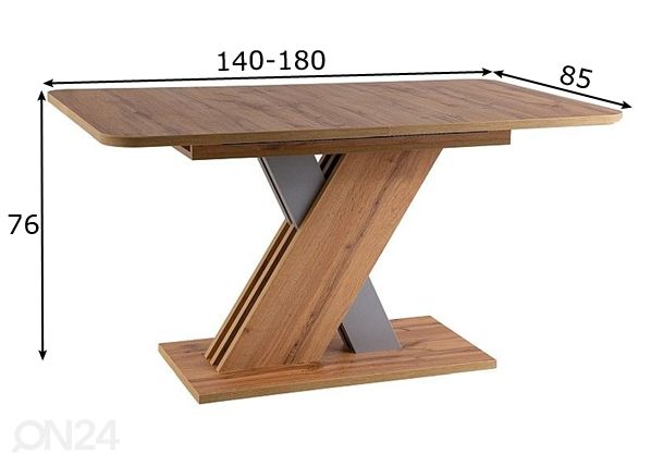 Удлиняющийся обеденный стол Excellent 140-180x85 cm размеры