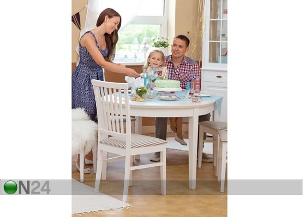 Удлиняющийся обеденный стол Family 105x165-215 cm, белый