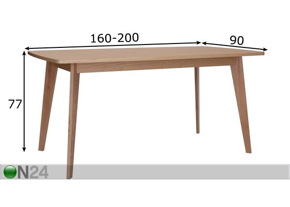 Удлиняющийся обеденный стол Kensal Dining Table Extending 90x160-200 cm размеры