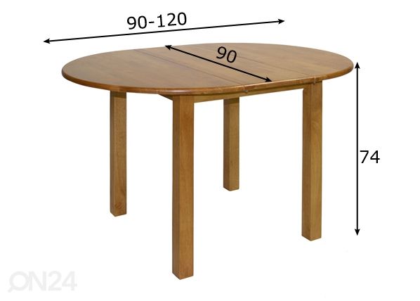 Удлиняющийся обеденный стол Mix & Match 90x90+30 см размеры