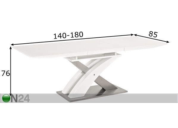 Удлиняющийся обеденный стол Raul 85x140-180 cm размеры