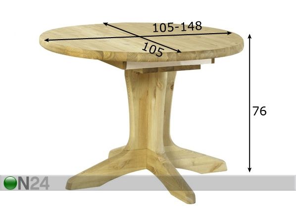 Удлиняющийся обеденный стол Stella 105x105-148 cm размеры