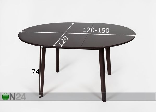 Удлиняющийся обеденный стол Taranto 120x120-150 cm размеры