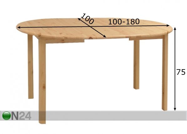 Удлиняющийся стол 100x100-180 cm размеры