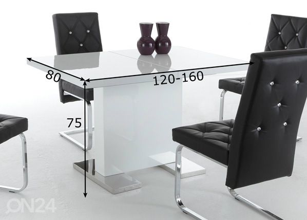 Удлиняющийся стол Iris II 80x120-160 cm размеры