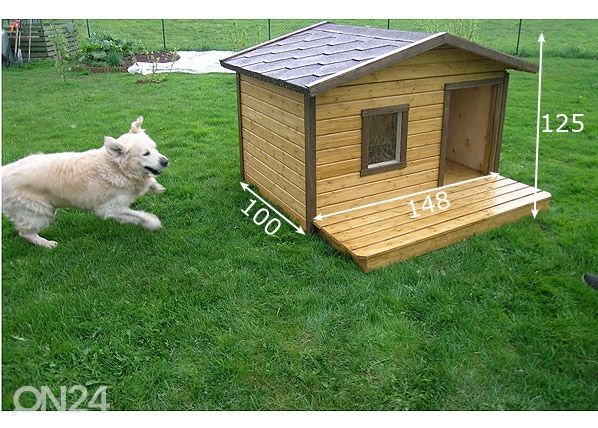 Утепленная собачья будка с терассой Rocco размеры