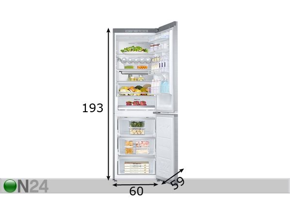 Холодильник Samsung RB33J8797S4/EF размеры