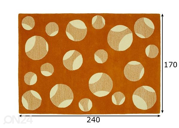 Шерстяной ковёр Slice 170x240 см размеры