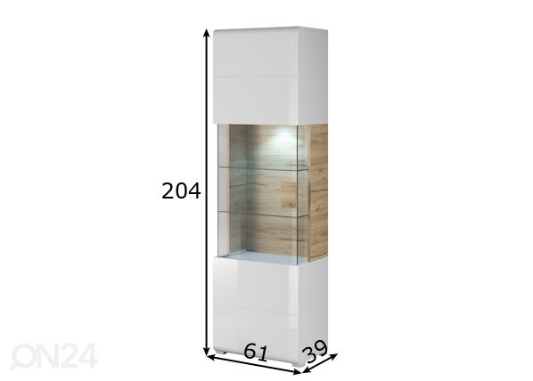 Шкаф-витрина, белый размеры