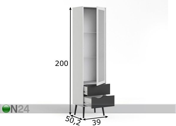 Шкаф-витрина Delta размеры