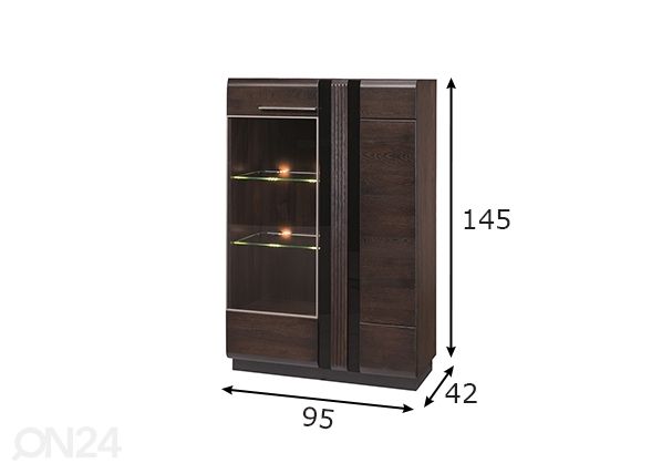 Шкаф-витрина Porti размеры
