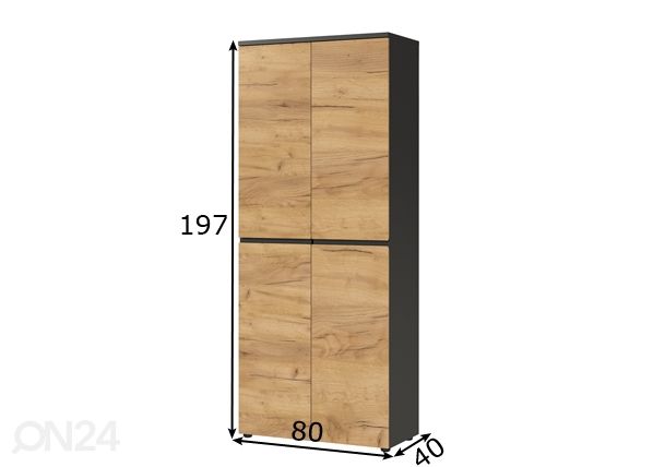 Шкаф для документов Lissabon 80 cm размеры