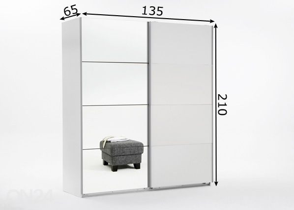 Шкаф-купе Easy Plus h210x135 cm размеры