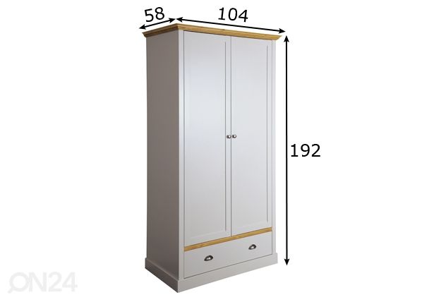 Шкаф платяной Sandringham, серый/дубовая морилка размеры