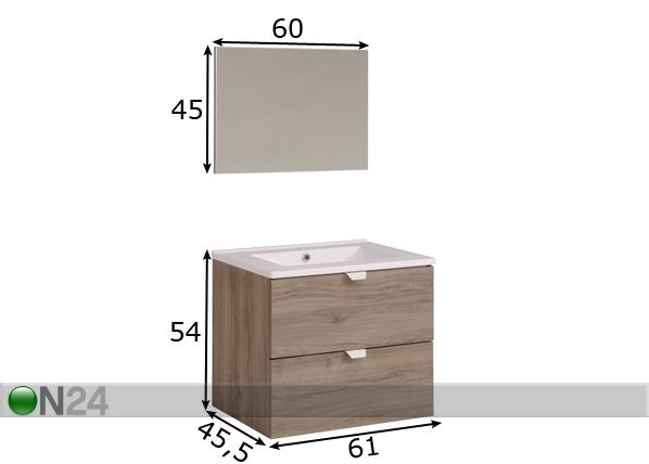 Шкаф с раковиной и зеркалом So Box размеры