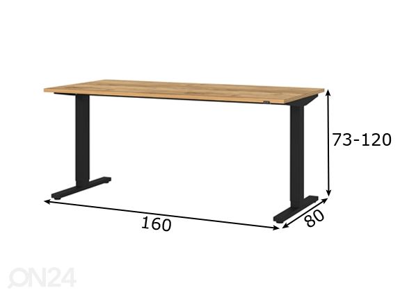 Электрически регулируемый рабочий стол 80x160 cm размеры