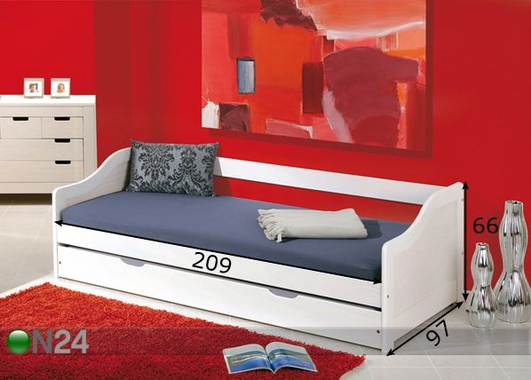 2-местная кровать Leonie 90x200 cm размеры