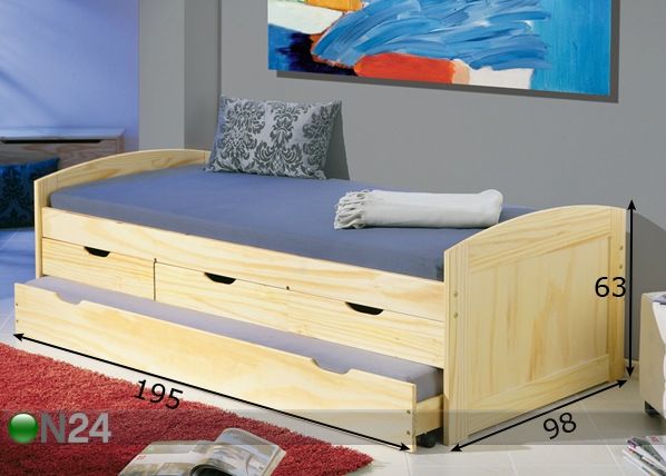 2-местная кровать Marinella 90x190 cm размеры