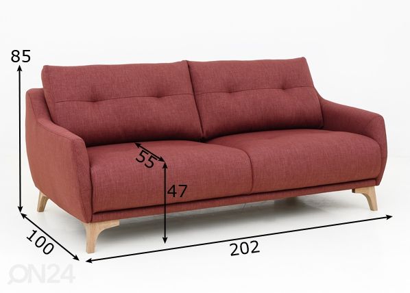 2,5-местный диван Viola размеры