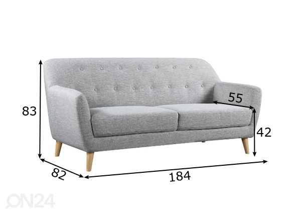 3-местный диван Belem размеры
