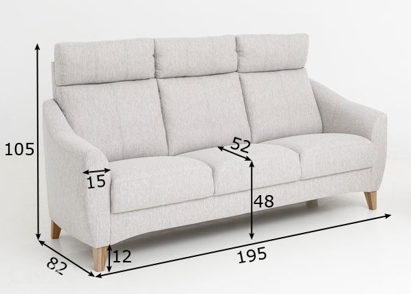3-местный диван Diana размеры