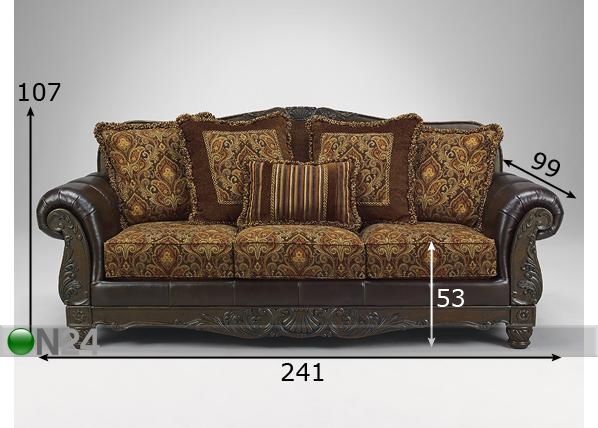 3-местный диван Francesca-Truffle размеры