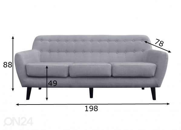 3-местный диван Mende размеры