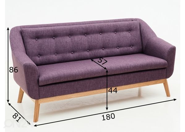 3-местный диван Paula размеры
