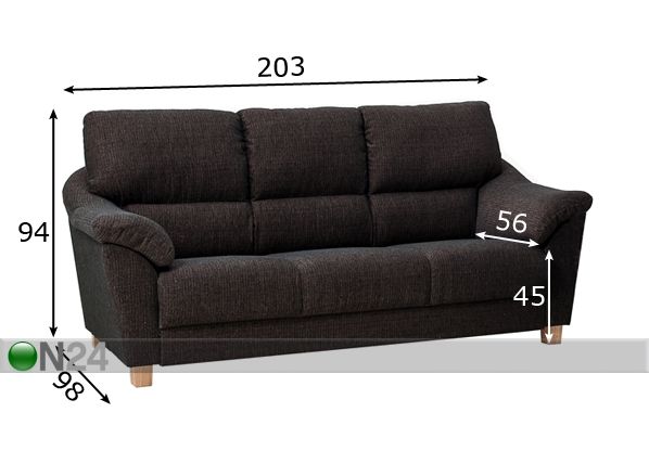 3-местный диван Prisma размеры