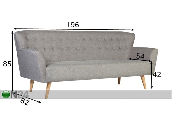 3-местный диван Ringo размеры
