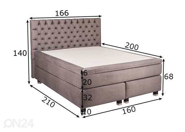 Comfort кровать Hypnos Aphrodite 160x200 cm + изголовье Buckingham размеры