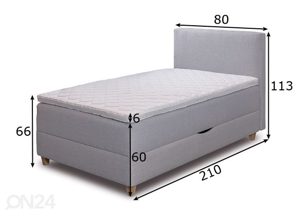 Hypnos кровать Pandora с ящиком 80x200 cm + пневмо механизм размеры