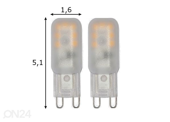 LED лампочки 2 шт G9, 1.5W размеры
