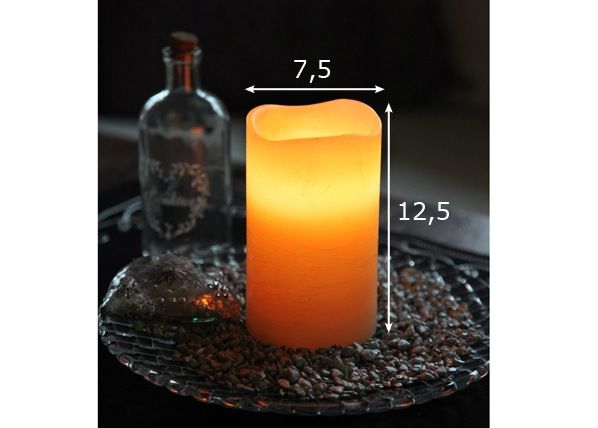 LED свеча из воска 12,5 см размеры
